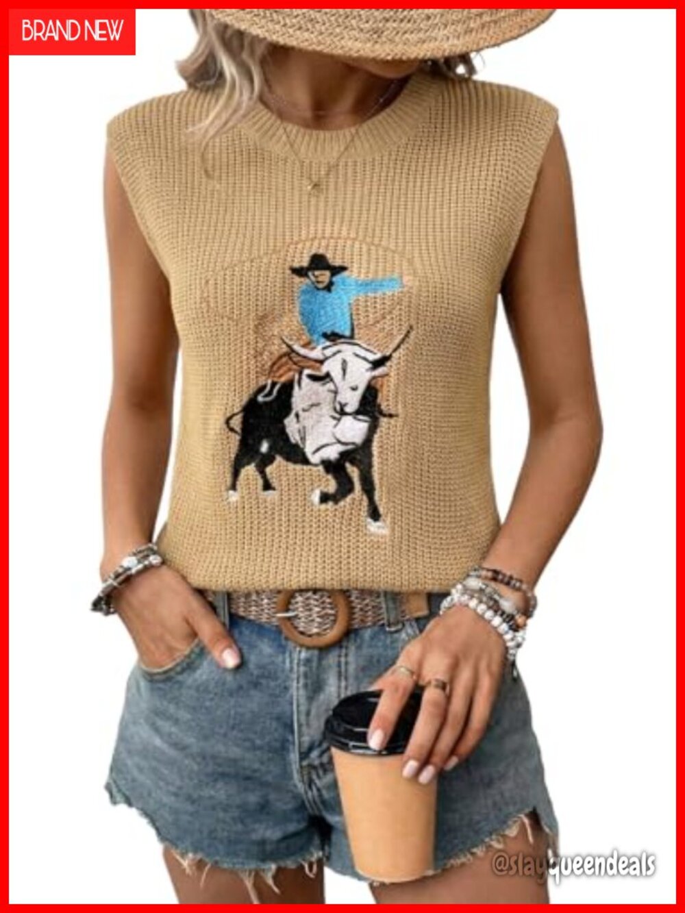 Sleeveless Printed Sweater Vest Business Casual Knit Top
